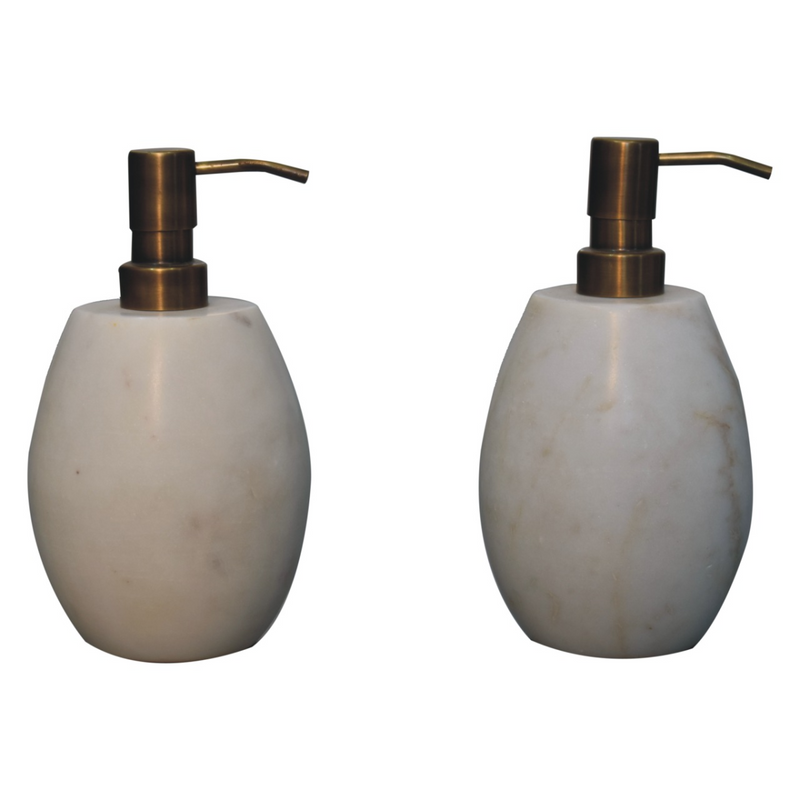 Artisan Furniture Bathroom Accessories - White Marble Soap Dispenser of 2
