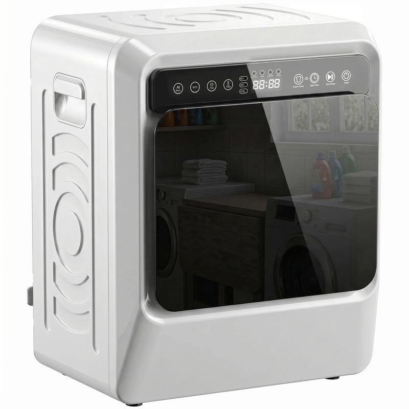 HOMCOM 5kg Vented Tumble Dryer, 1000W Compact Tumble Dryer with Smart Drying, Freestanding Stackable Clothes Drying Machine