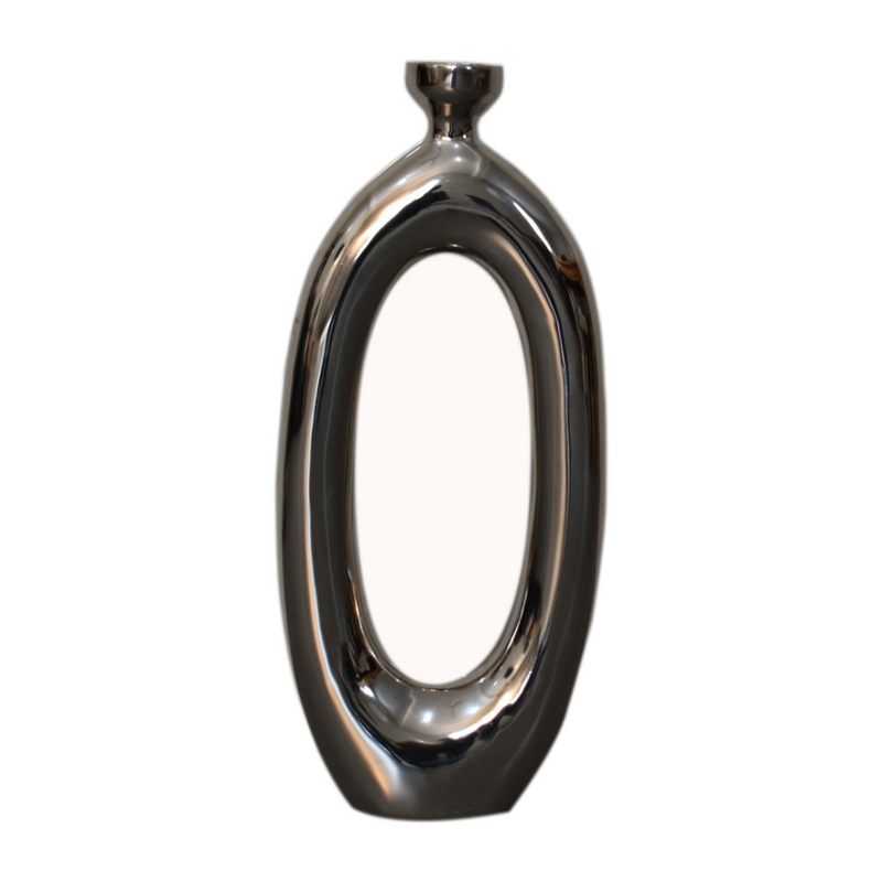 Artisan Furniture Home Decor Accessories - Round Vase in Nickle Finish