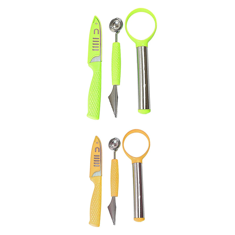 Kitchen Fruit Watermelon Melon Ball Prep Set Of 3 Assorted Colours