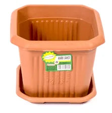 N0. 0 Plastic Square Plant Indoor Outdoor Garden Plant Pot With Base