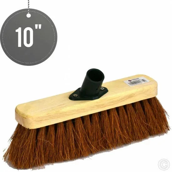 10" Soft Coco Garden Wooden Broom Brush Head