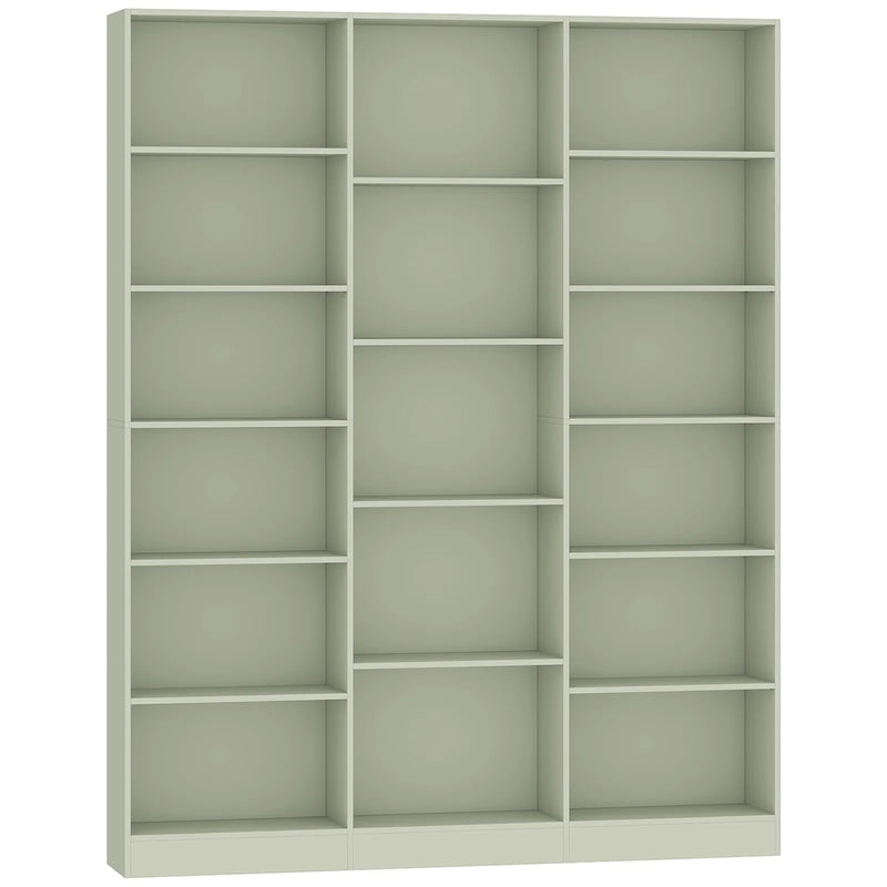 HOMCOM Bookcase with Open Storage, 6-Tier Bookshelf with Anti-Tipping Hardware, Light Green