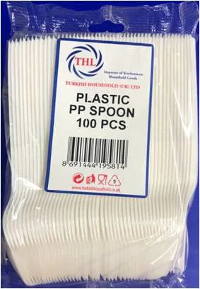 Plastic Reusable Pp White Spoons Pack Of 100 Ap1003