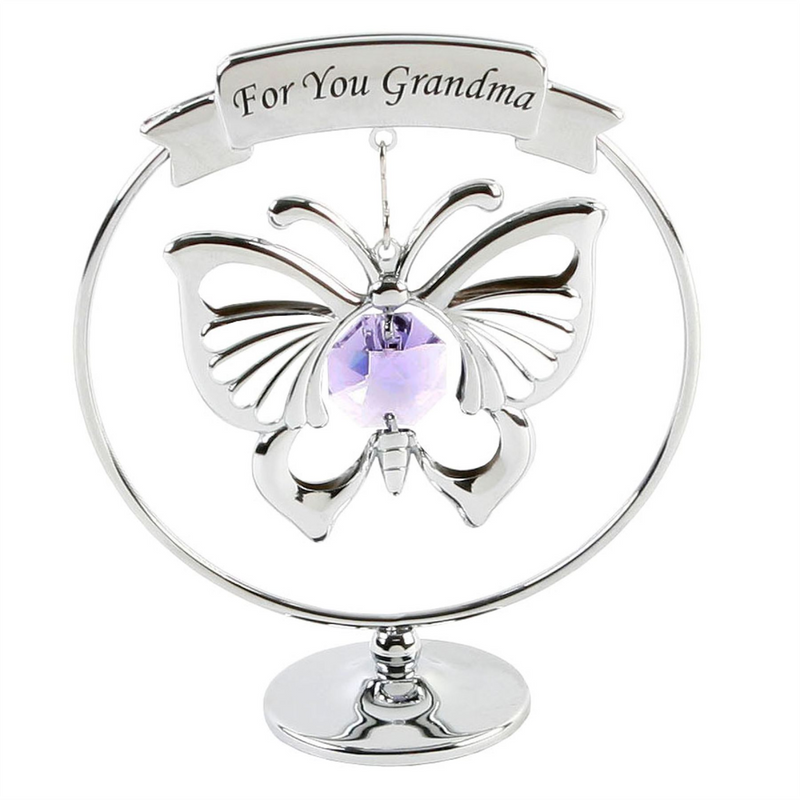 Crystocraft Chrome Plated Circle - 'For You Grandma'