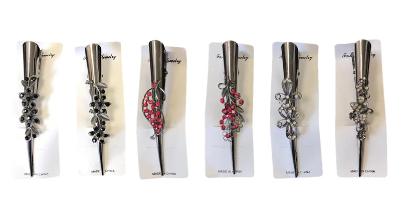 Women'S Metal Alligator Hair Clip With Floral Decorations Assorted Designs