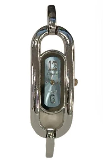 Luisant Ladies Fashion Duel Oval Blue Dial Silver Steel Bracelet Strap Watch - CLEARANCE NEEDS RE-BATTERY