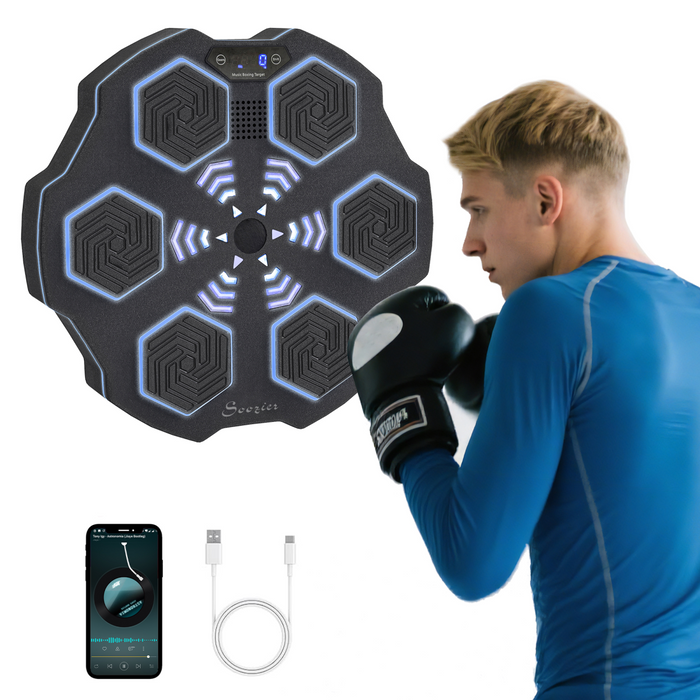 SPORTNOW Music Boxing Machine with Bluetooth Connection and LED Light