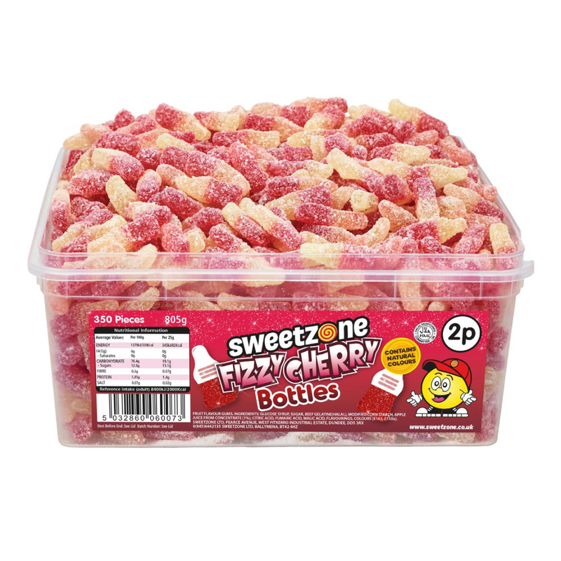 Fizzy Cherry Bottles 805g Tub Sweets