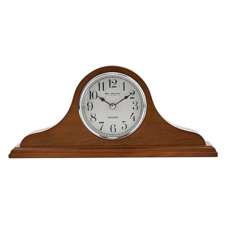 Napoleon Oak Finish Wooden Mantel Clock with Arabic Dial