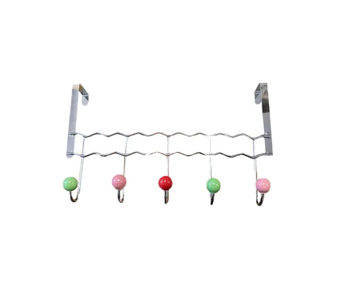 Metal Coat Hook 5 Door Hanger Rack