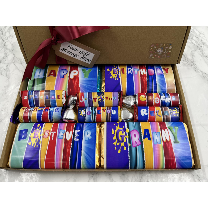 Fun Novelty Birthday Chocolate Wrapper Gift Box - Granny