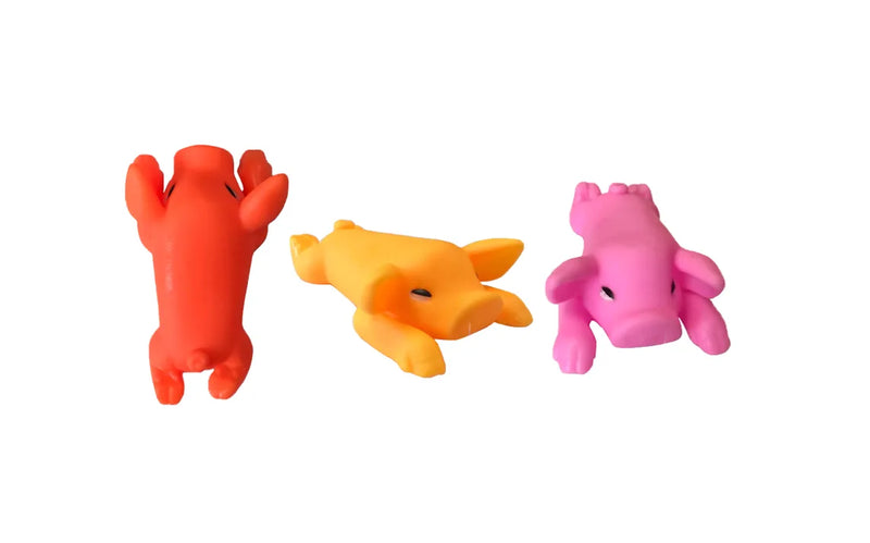 Pet Dog Toy Squeaky Flat Laying Roasted Pig Assorted Colours