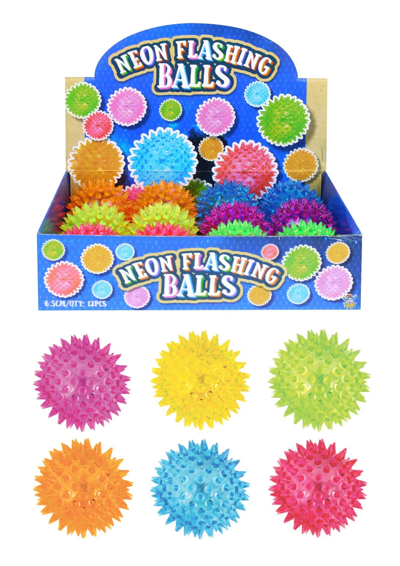 Light Up Spiky Flashing Bouncing Balls Assorted Colours