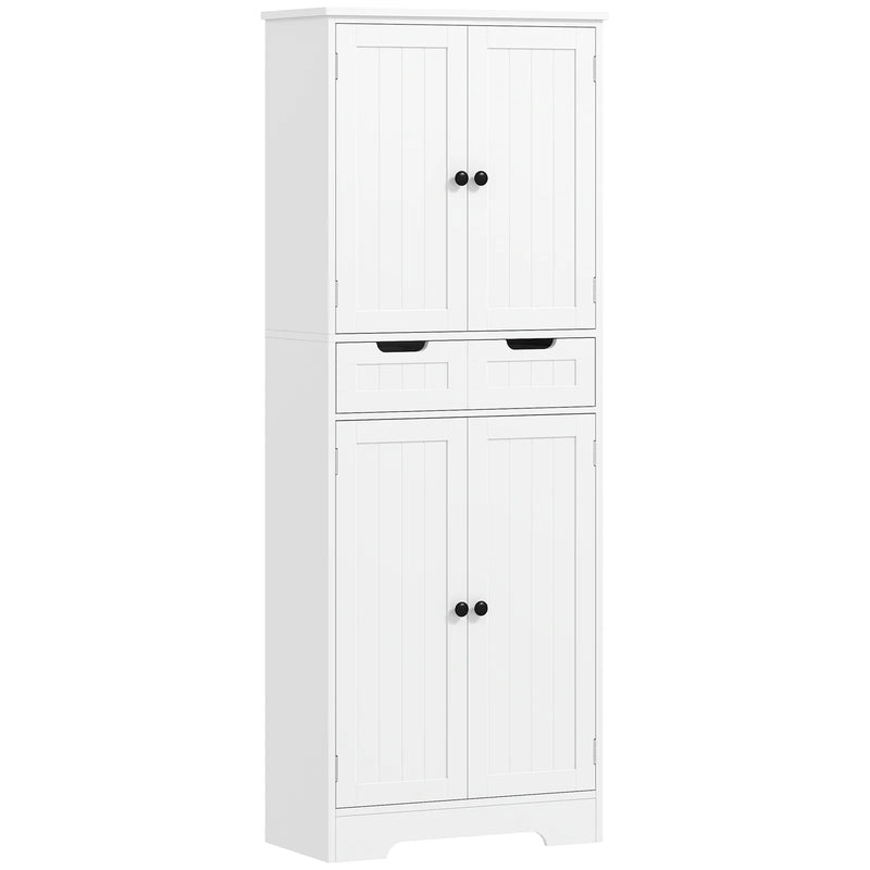 HOMCOM Tall Bathroom Cabinet, Freestanding Bathroom Storage Cabinet with Drawer, Shelves and Doors, 60 x 30 x 160 cm, White
