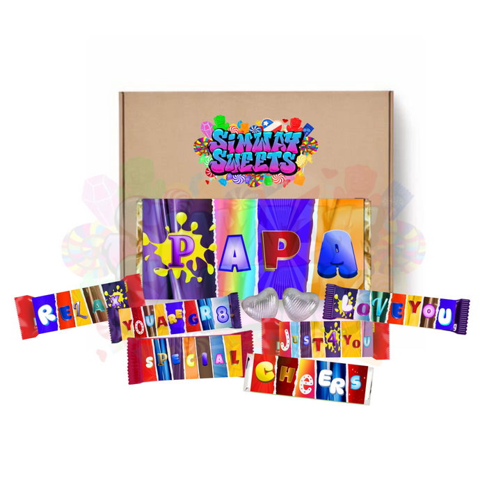 Fun Fathers Day Novelty Chocolate Wrapper Gift Box - Papa