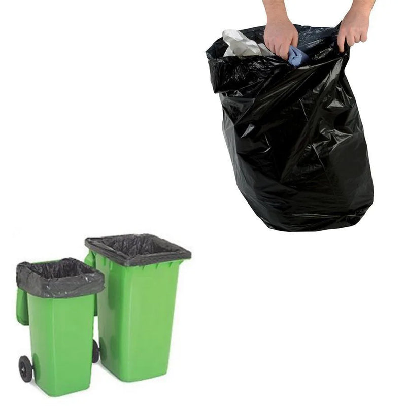 200 Pieces Heavy Duty Black Recycled Refuse Sacks Bags Outdoor