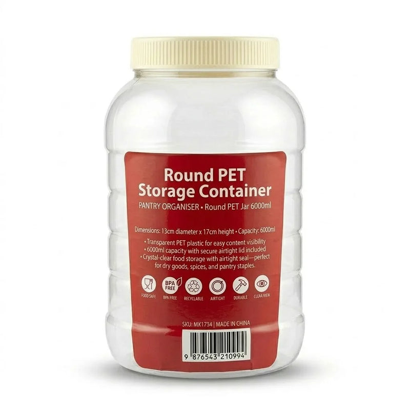 Round Pet Jar 6000Ml