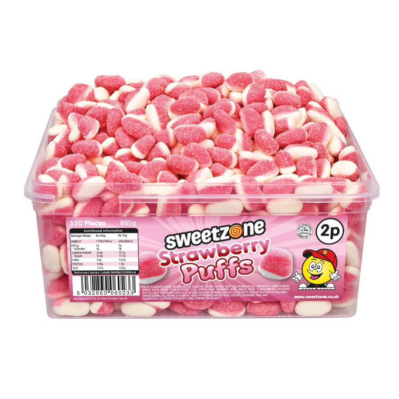 Strawberry Puffs 805g Tub Sweets