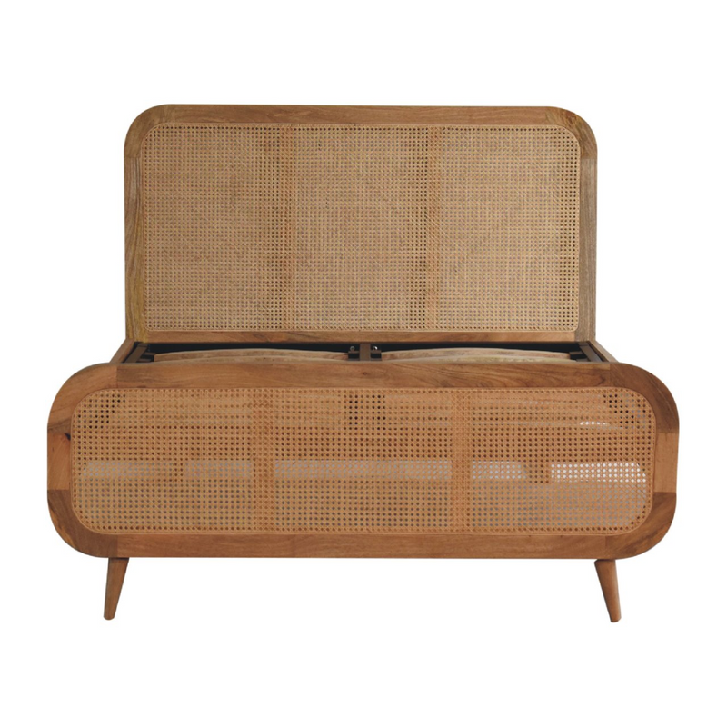 Artisan Furniture Solid Wood Rattan Bed, Beige