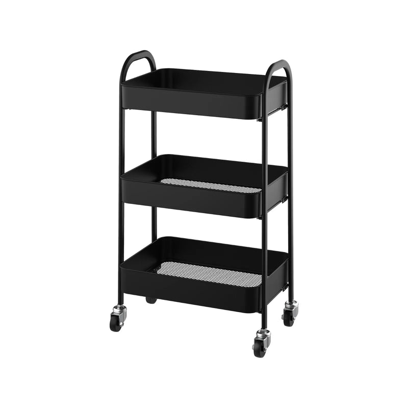 Sq Professional Durane Kitchen Trolley Storage Rack 3 Tier Black