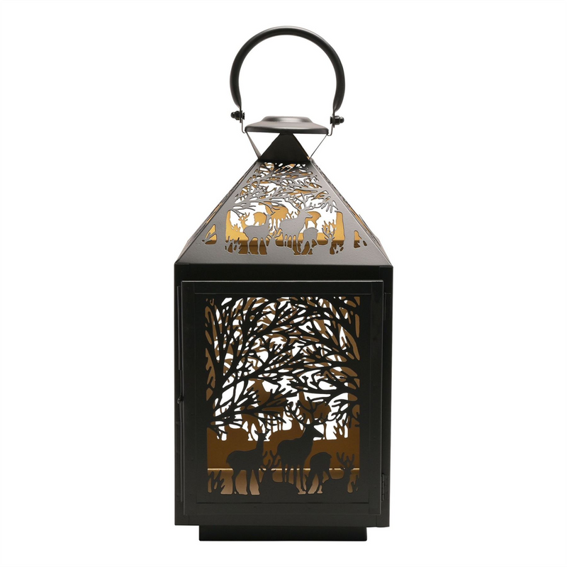 Stag Silhouette Lantern Square