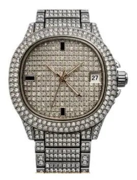 NY London Mens Fashion Bling Assorted Watch Dated Square SIlver Dial Silver Bracelet Watch