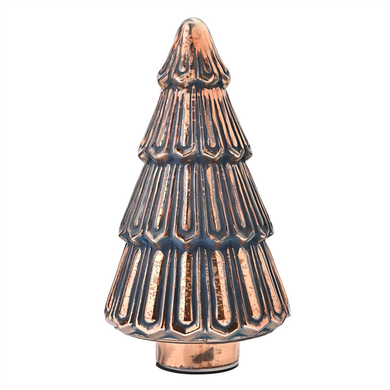 Large Navy Crackle Glass LED Christmas Tree