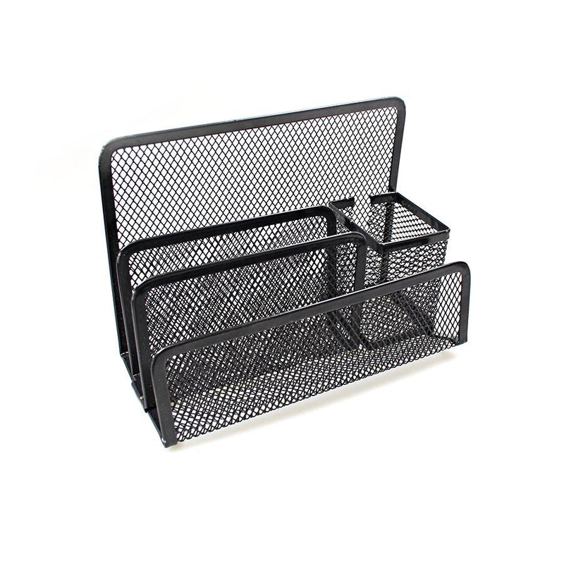 Metal Mesh Office Desk Stationery Pen And Paper Envelope Holder