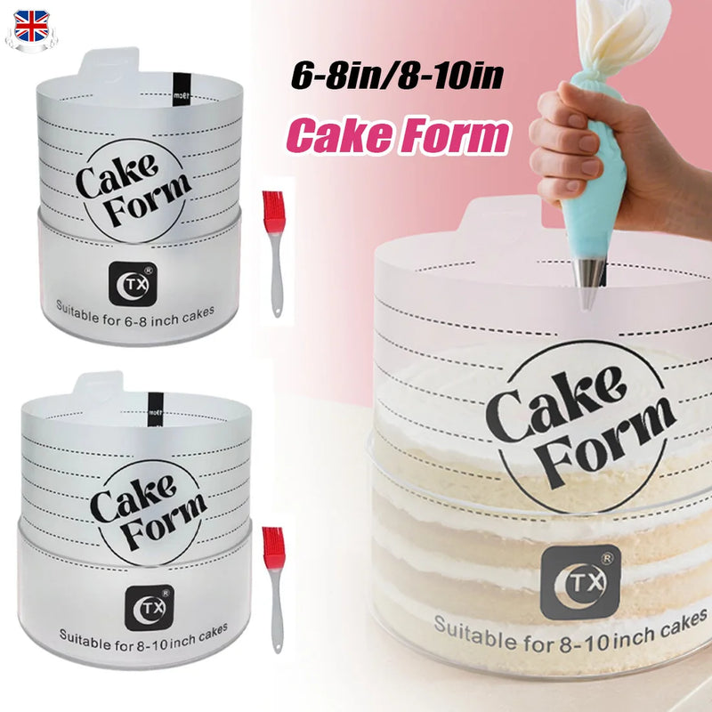 2Pcs Acrylic Cake Mold Round Mousse Cake Form Adjustable Cake Ring Bakery