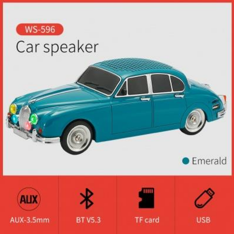 WSTER Wireless Bluetooth Car Speaker with TF/USB/FM - CLASSIC - EMERALD