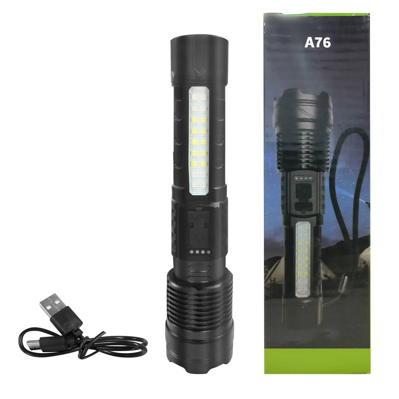 USB Rechargeable LED Flashlight Adjustable Focus Camping Hiking Outdoor Flashlight Work light (US Logistics For USPS/DHL/Fedex/UPS. No designated logistics accepted，TK/TMEU only For self-pickup）