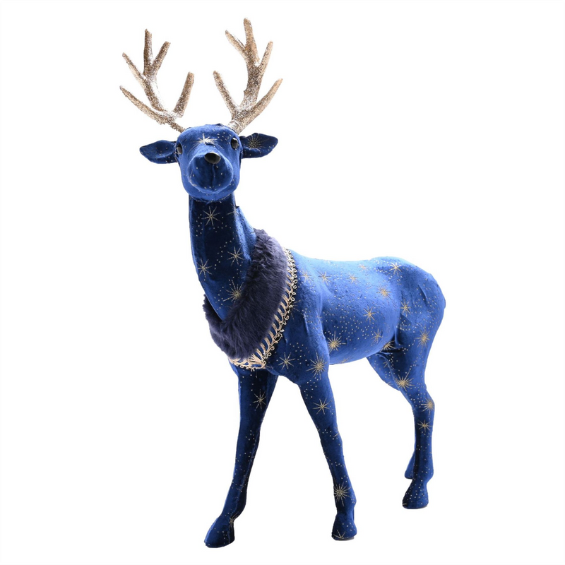 Celestial Blue and Gold Reindeer Large