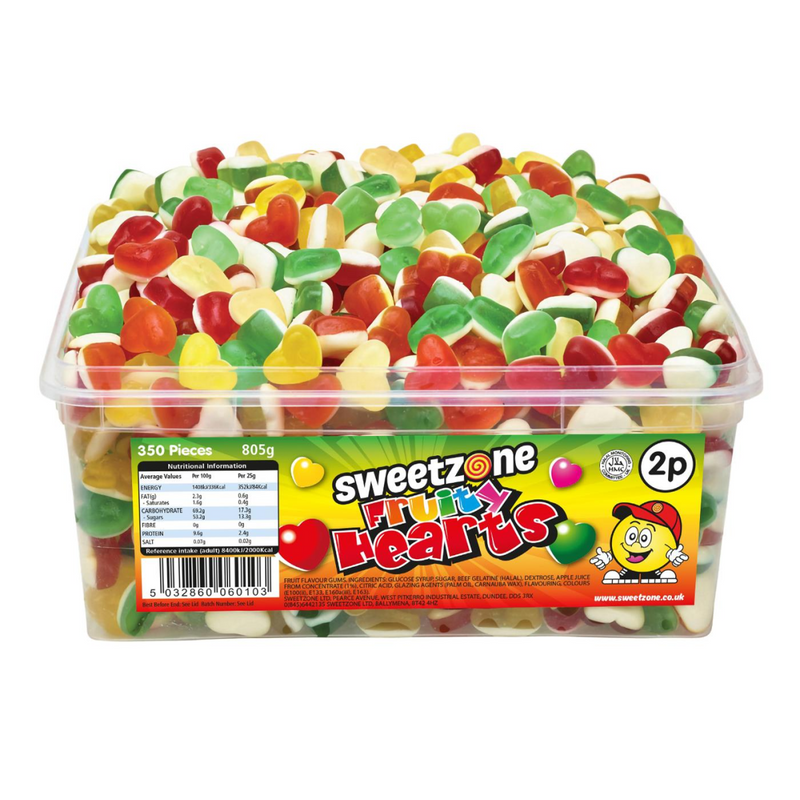 Fruity Hearts 805g Tub Sweets