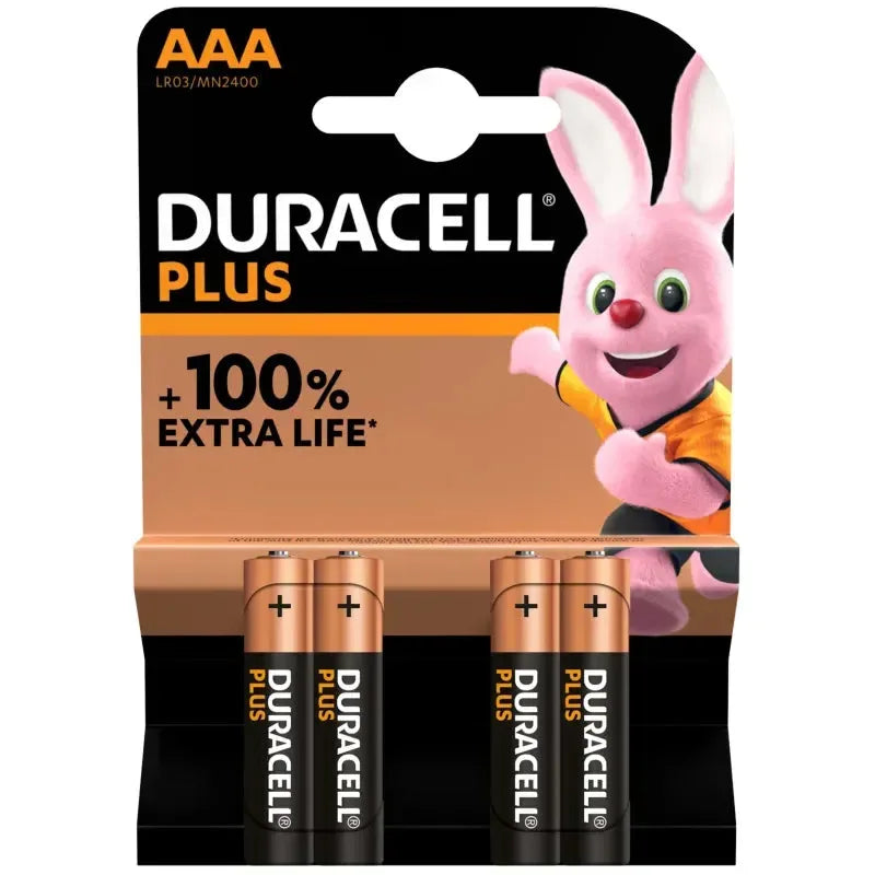 4 x Duracell Plus Aaa Batteries Lr03 Non Rechargeable 2432