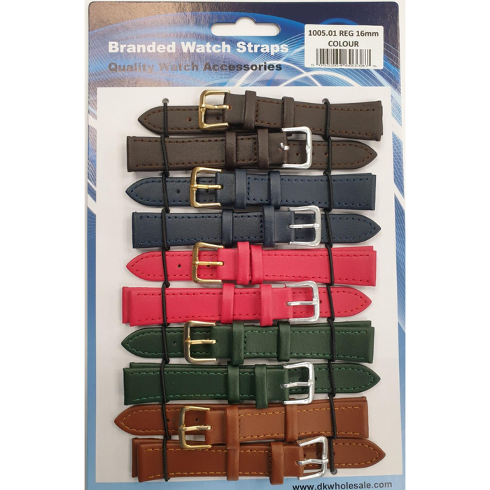 Leather Coloured Watch Straps Pk10 size 22mm 1005.01