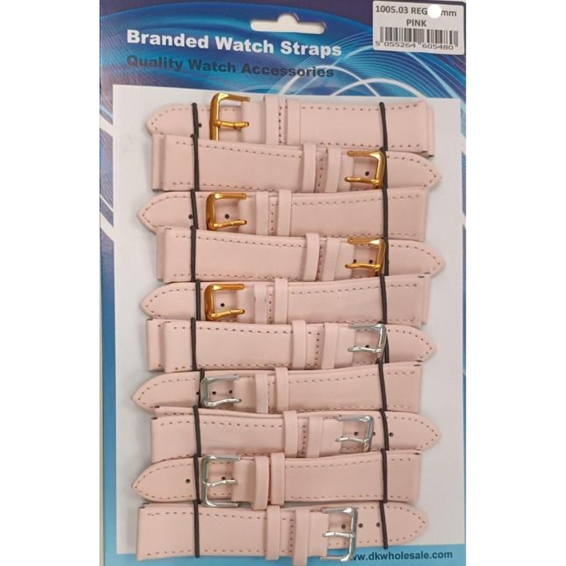 Leather Pink Watch Straps Pk10 size 20mm 1005.03