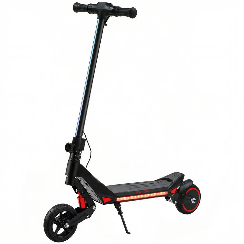 SPORTNOW Electric Scooter for Kids, Foldable E Scooter for Age Age 6 with LED Display, RGB lights, Up to 16km/h, Black