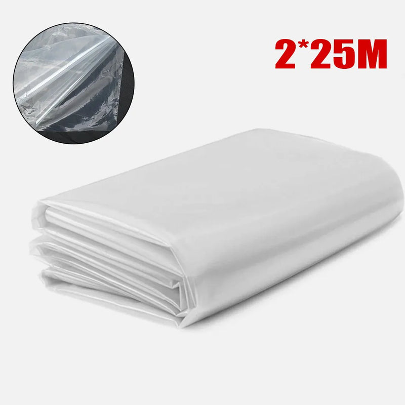 25M Heavy Duty Clear Polythene Sheet Roll Plastic Sheeting Greenhouse Cover