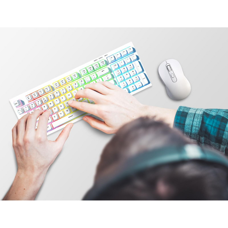 Wyeflow Wireless Gaming  RGB Backlit Keyboard - White