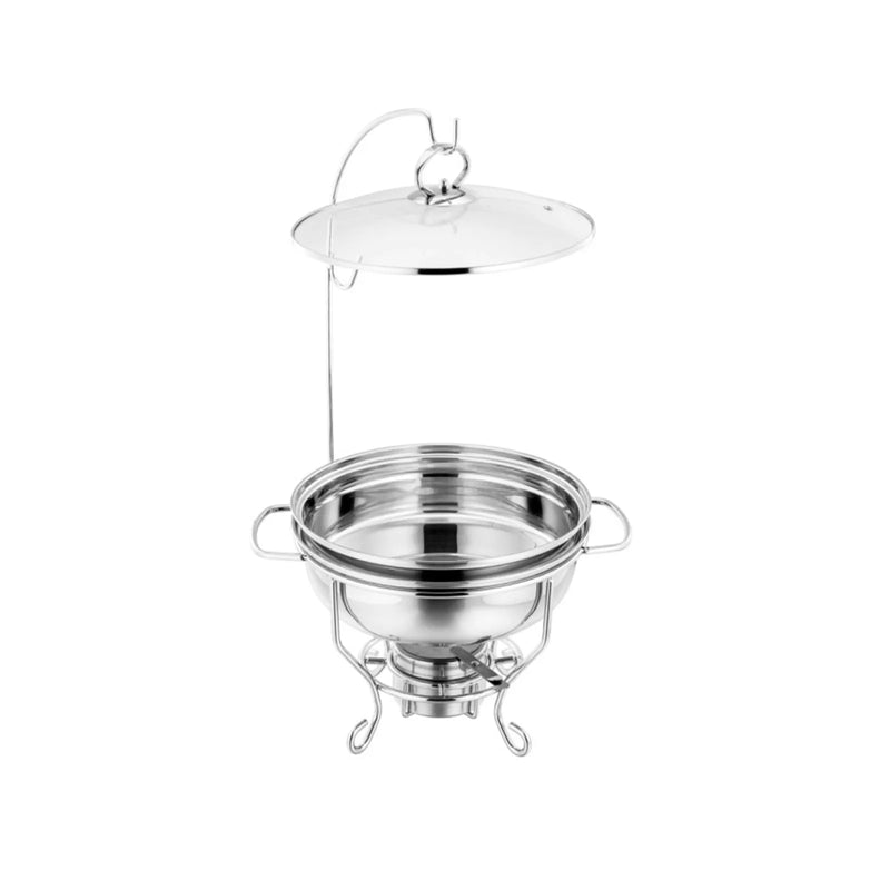 Sq Round Banquet Buffet Chafing Dish With Glass Lid 3.5L