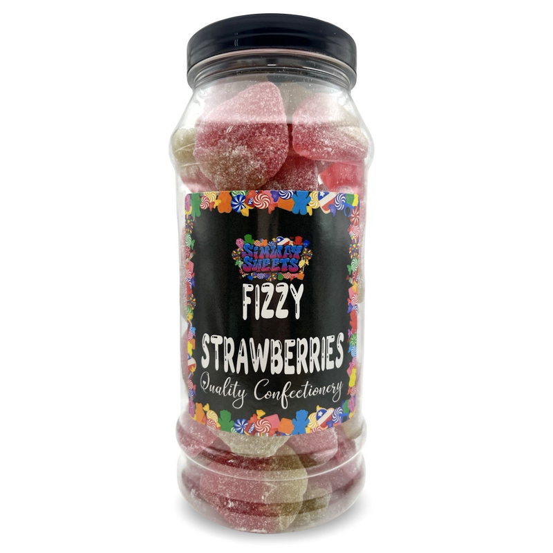 Fizzy Strawberries Retro Sweets Gift Jar - 690g