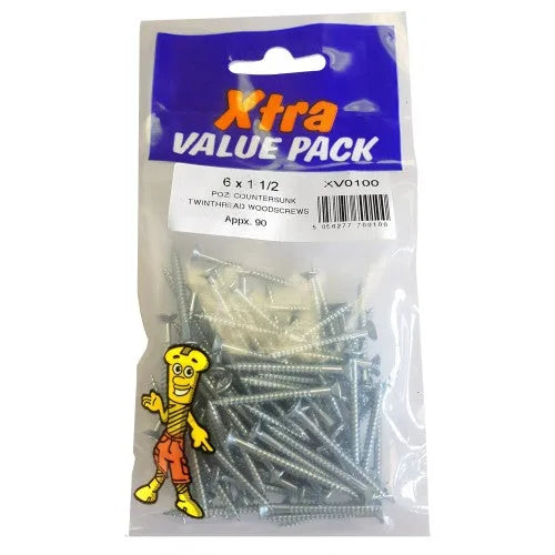 1 2 Pozi C Sk Twinthreads Woodscrews x tra Value