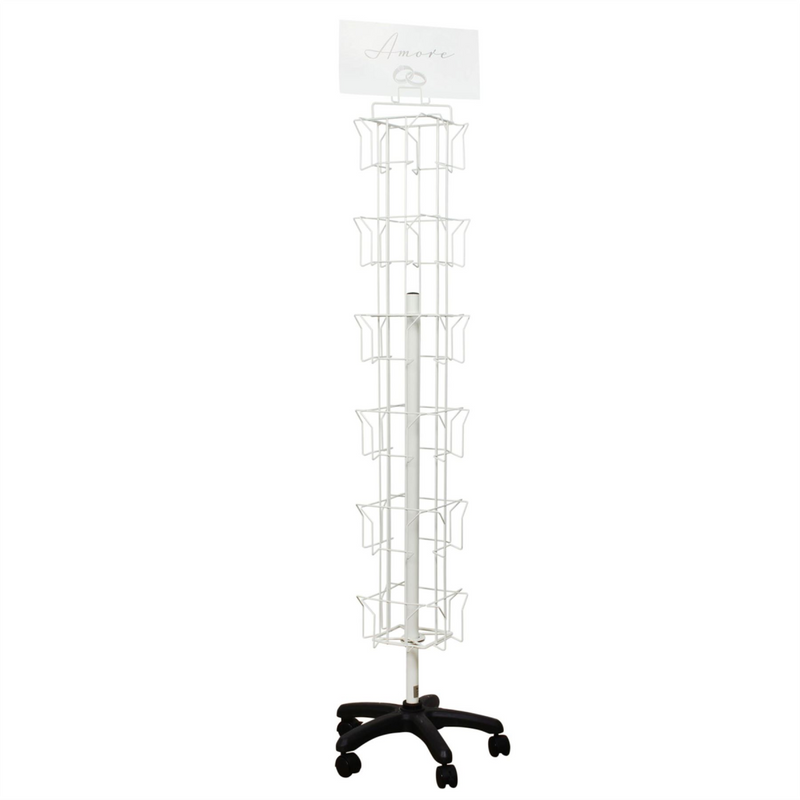 Floor Standing 4 Sided Card Spinner Holds 24 Greeting Cards