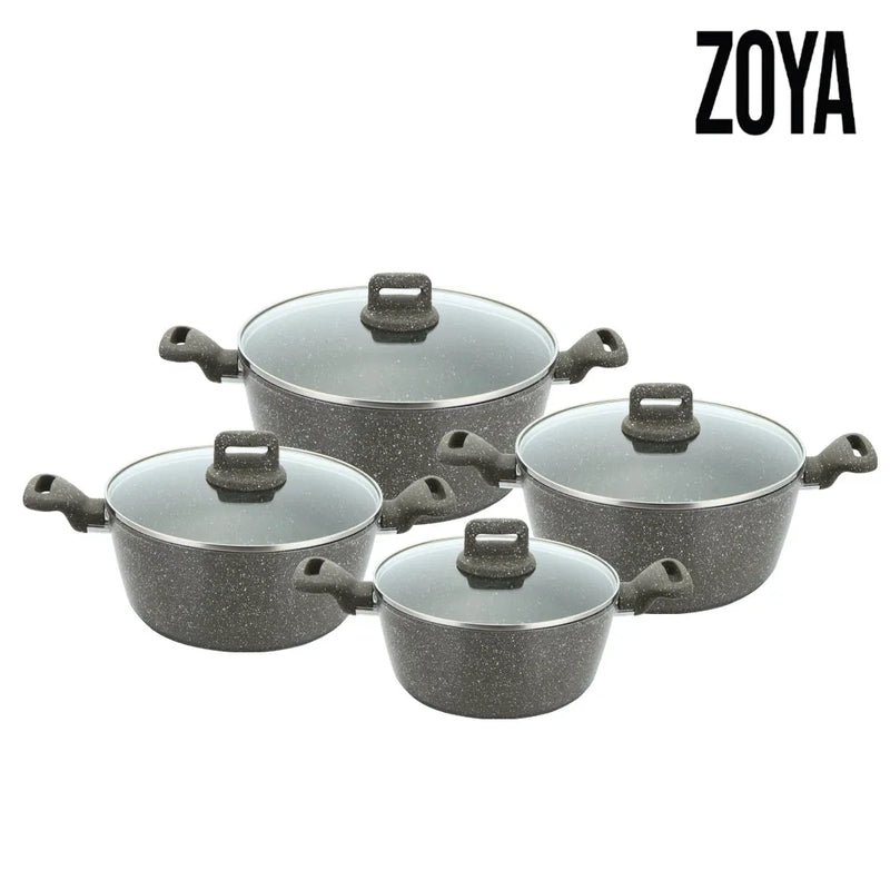 Sq Professional Zoya Forged Stockpot Set Of 4 Marbled Grey