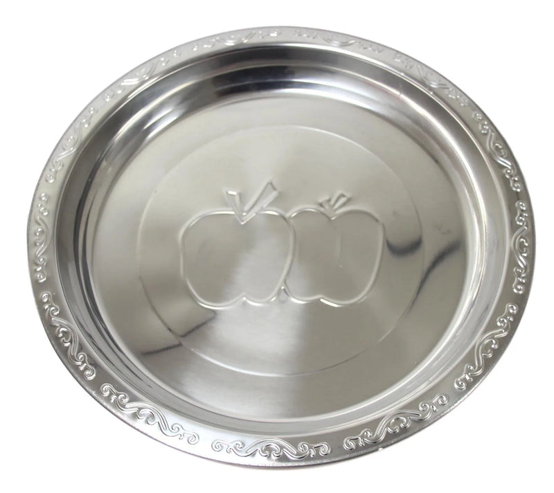 Steel Serving Food Dish Platter Plate Apple Design