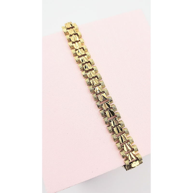 Elements Square Shiny Gold Link Bracelet