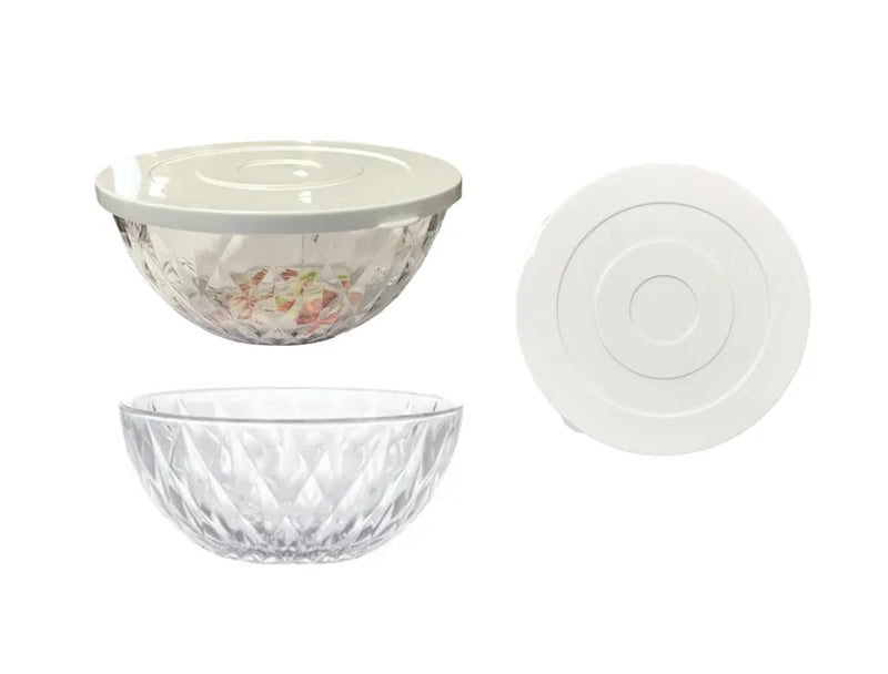 Plastic Food Storage Fruit Salad Bowl With Cover Lid