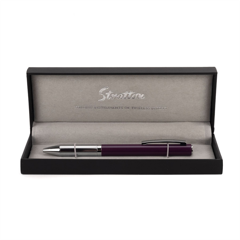 Stratton Ballpoint Pen - Purple & Silver
