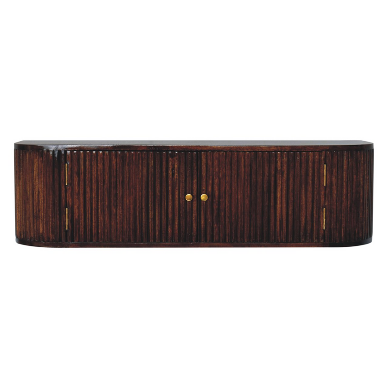 Artisan Furniture Solid Wood Chunky Chestnut Wall Mounted Console, Brown, 2 Doors